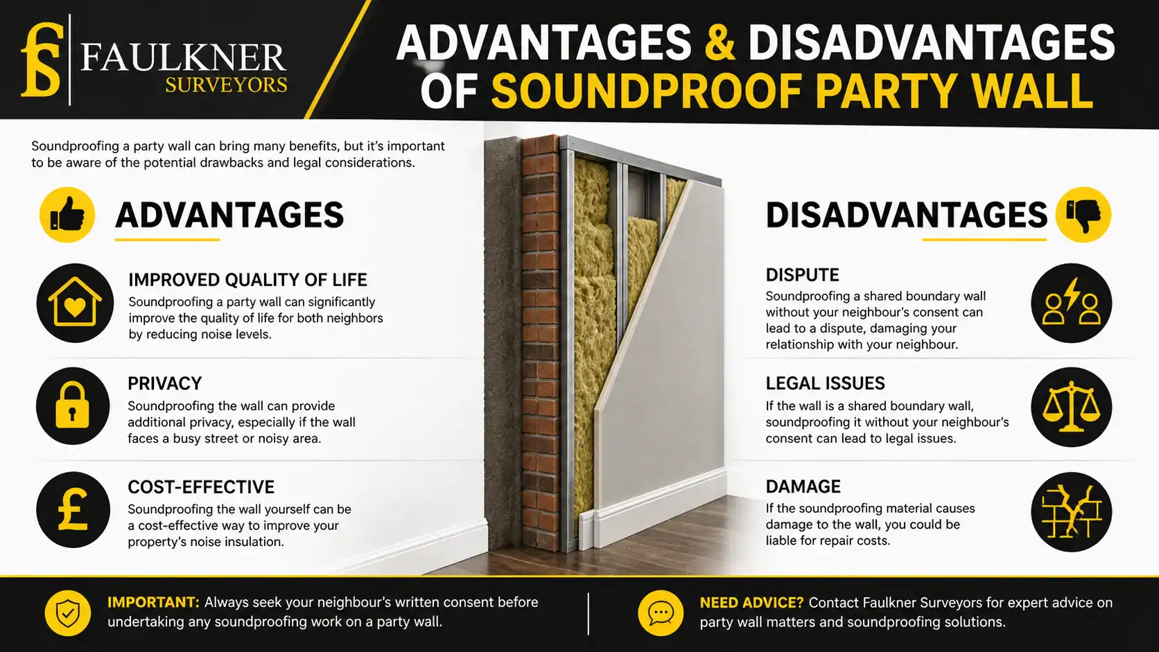 Can you Soundproof a Party wall? 2 Advantages and Disadvantages of Soundproof Party Wall Crawley