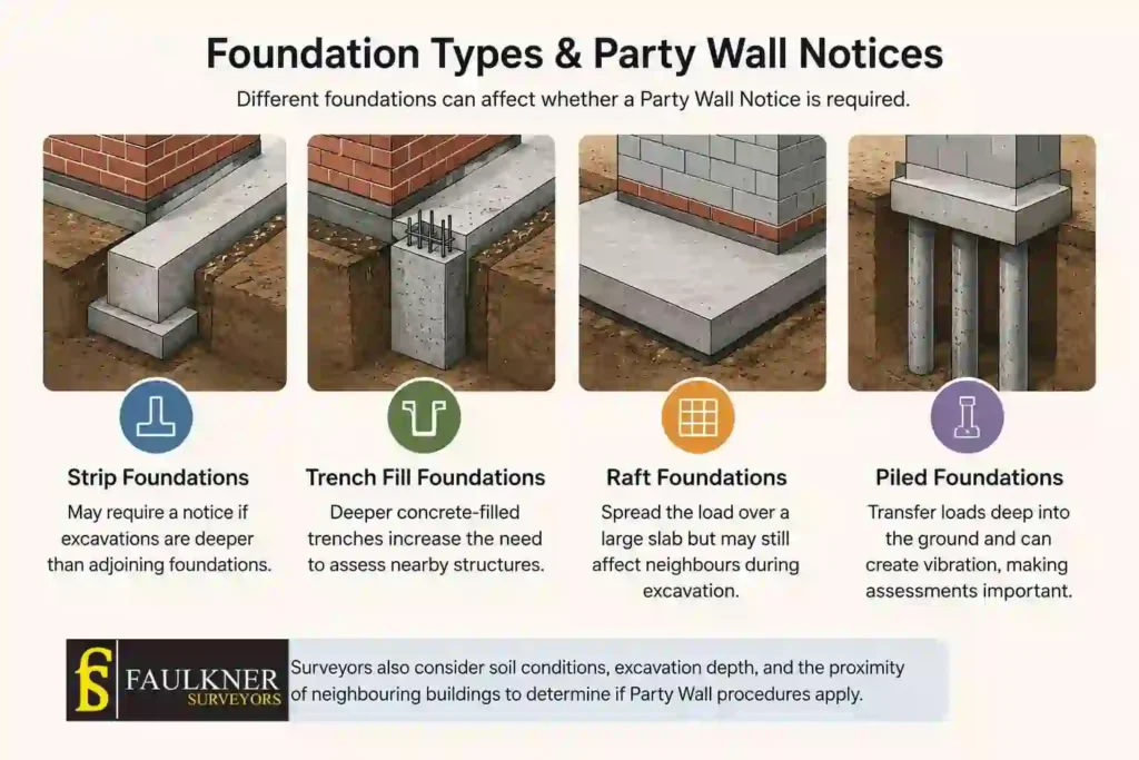 How Do Construction Methods Affect Party Wall Requirements? A Homeowner’s Guide 1 How Do Different Foundation Types Influence Party Wall Notices Crawley?